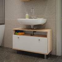Vicco Mobiletto per lavabo Sonoma/Bianco 80.2 x 54 cm con cassetto
