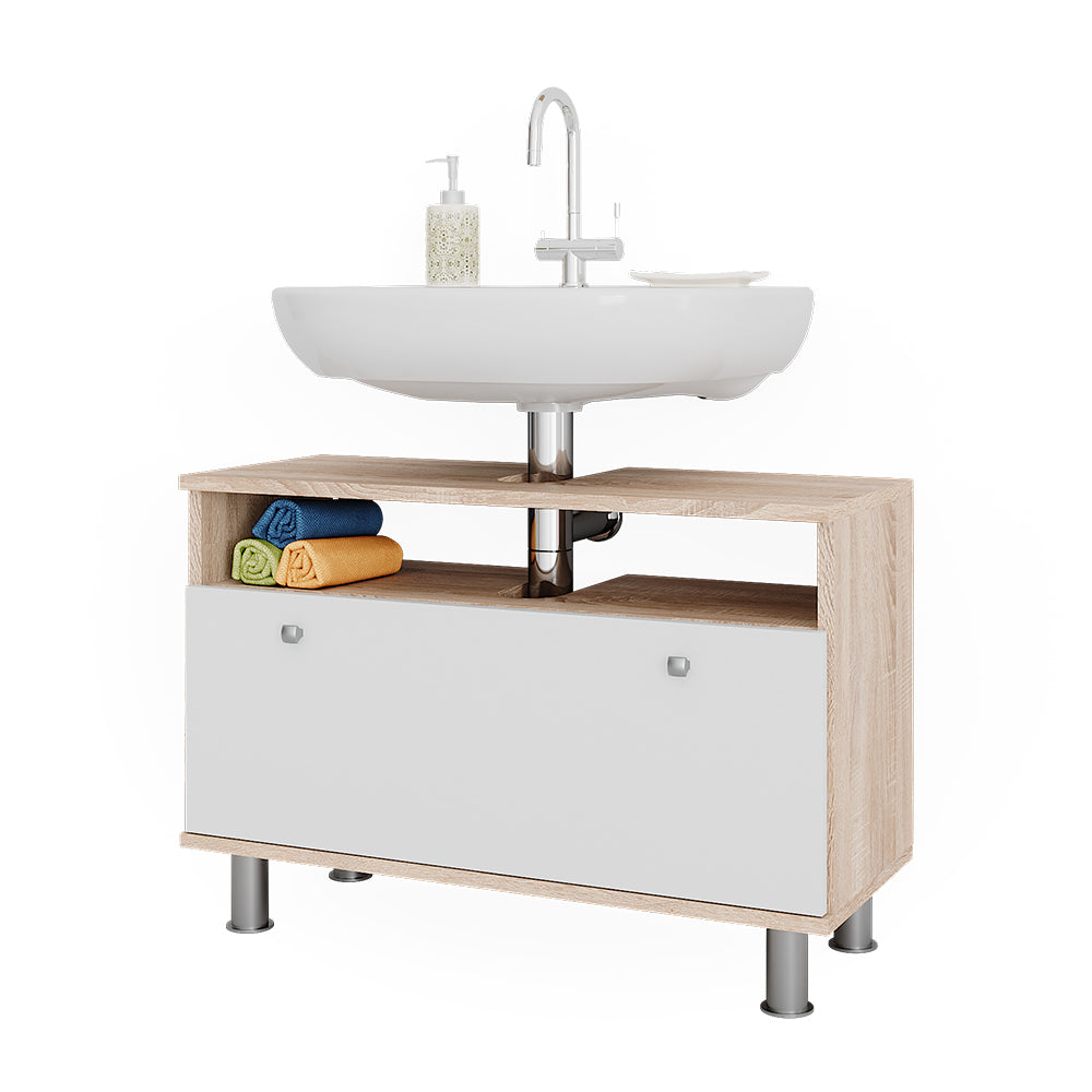 Vicco Mobiletto per lavabo Sonoma/Bianco 80.2 x 54 cm con cassetto