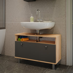 Vicco Mobiletto per lavabo Quercia dorata/antracite 80.2 x 54 cm con cassetto