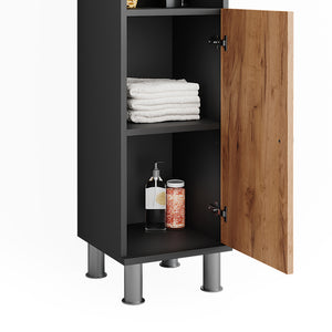 Vicco Armadio a specchio per il bagno Antracite/quercia dorata 3 pezzi con unità midi