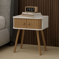 Vicco Comodino Bianco/bambù 40 x 47 cm Set di 2