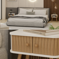 Vicco Comodino Bianco/bambù 40 x 47 cm Set di 2