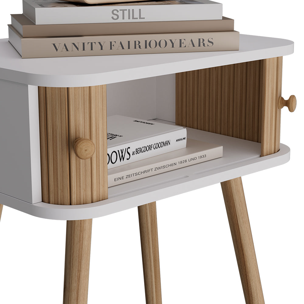 Vicco Comodino Bianco/bambù 40 x 47 cm Set di 2