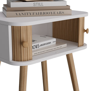 Vicco Comodino Bianco/bambù 40 x 47 cm Set di 2