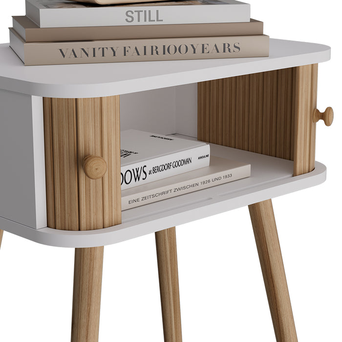 Vicco Comodino Bianco/bambù 40 x 47 cm Set di 2