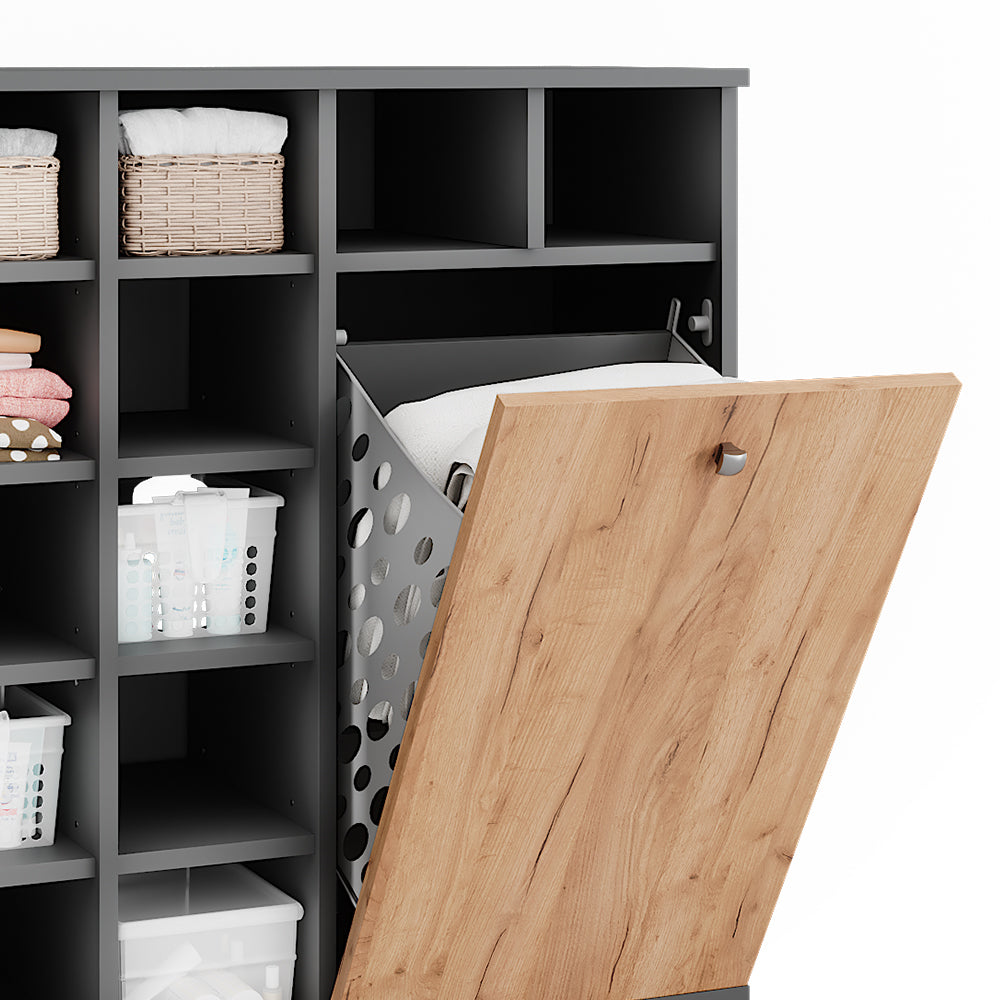 Vicco Cesto per la biancheria Antracite/quercia dorata 78.4 x 91.6 cm