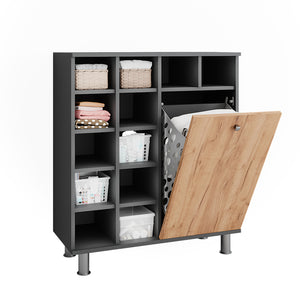 Vicco Cesto per la biancheria Antracite/quercia dorata 78.4 x 91.6 cm