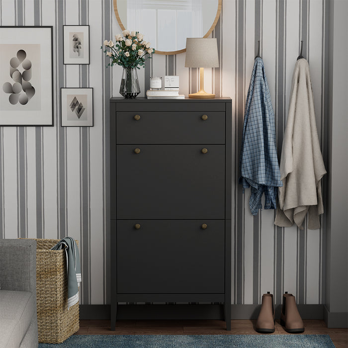 Vicco Armadio per le scarpe Nero 60 x 115 cm