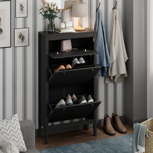 Vicco Armadio per le scarpe Nero 60 x 115 cm