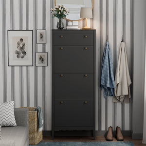 Vicco Armadio per le scarpe Nero 60 x 153 cm 3 scomparti