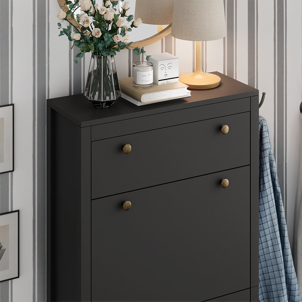 Vicco Armadio per le scarpe Nero 60 x 153 cm 3 scomparti