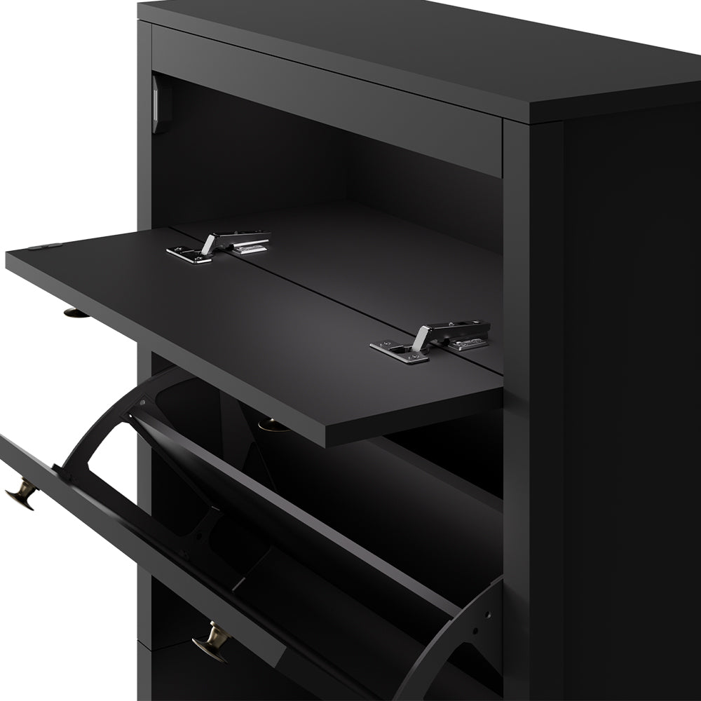 Vicco Armadio per le scarpe Nero 60 x 153 cm 3 scomparti