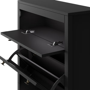 Vicco Armadio per le scarpe Nero 60 x 153 cm 3 scomparti