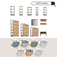 Vicco Guardaroba da ingresso Antracite/quercia dorata 57 x 60 cm con specchio