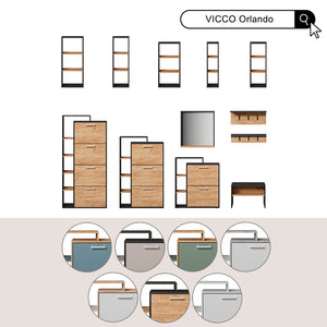 Vicco Scarpiera da ingresso Goldkraft rovere/verde 80 x 128.3 cm con 3 scomparti