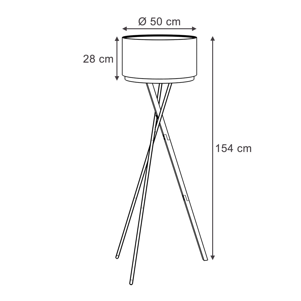 Lampada da terra Vicco nera, 50 x 154 cm
