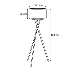 Lampada da terra Vicco nera, 50 x 154 cm