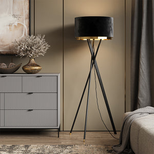 Lampada da terra Vicco nera, 50 x 154 cm