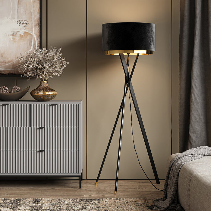 Lampada da terra Vicco nera, 50 x 154 cm