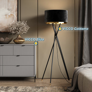 Lampada da terra Vicco nera, 50 x 154 cm