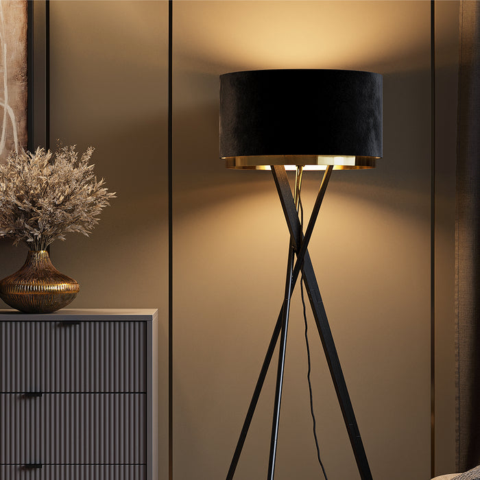 Lampada da terra Vicco nera, 50 x 154 cm