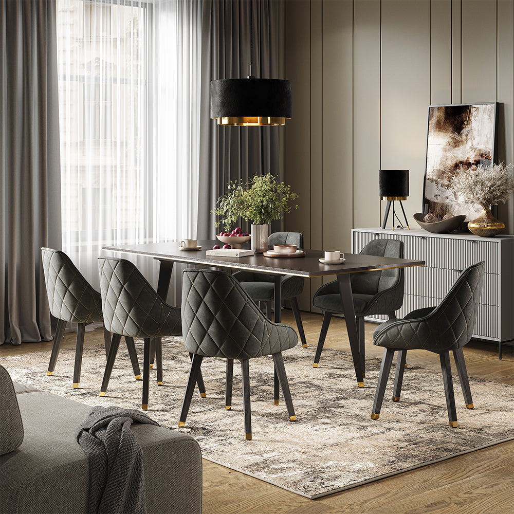 Vicco Tavolo da pranzo Nero 200 x 90 cm Estensibile