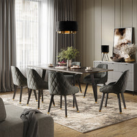 Vicco Tavolo da pranzo Nero 200 x 90 cm Estensibile