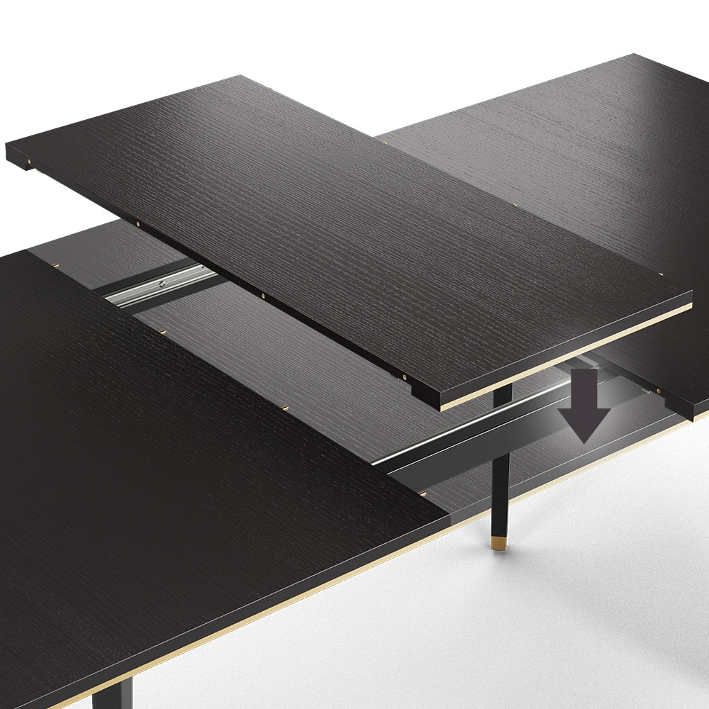 Vicco Tavolo da pranzo Nero 200 x 90 cm Estensibile
