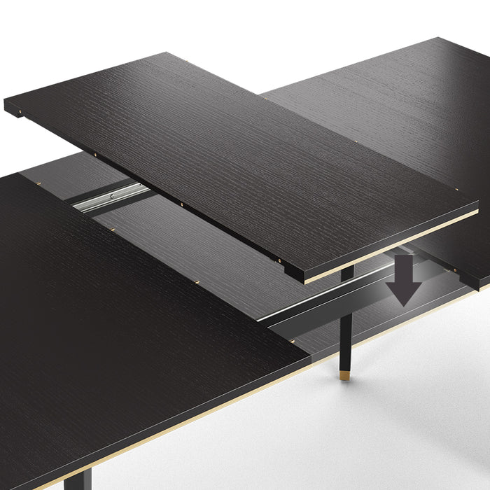 Vicco Tavolo da pranzo Nero 200 x 90 cm Estensibile
