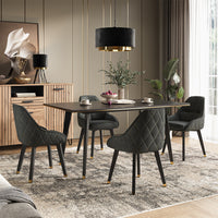 Vicco Tavolo da pranzo Nero 200 x 90 cm Estensibile