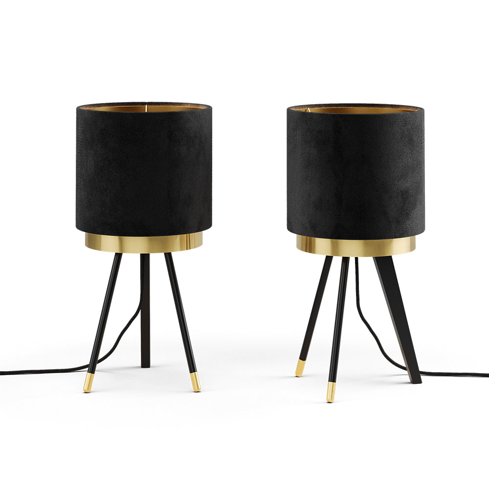 Vicco Lampada da tavolo Nero 23 x 46 cm Set di 2