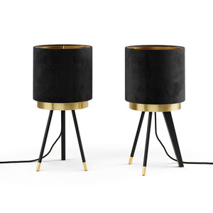 Vicco Lampada da tavolo Nero 23 x 46 cm Set di 2