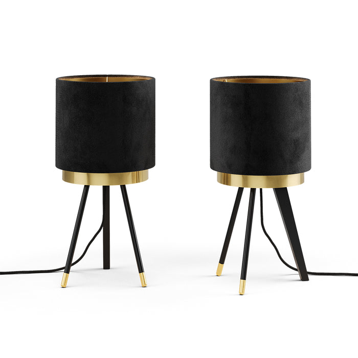 Vicco Lampada da tavolo Nero 23 x 46 cm Set di 2