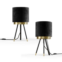 Vicco Lampada da tavolo Nero 23 x 46 cm Set di 2