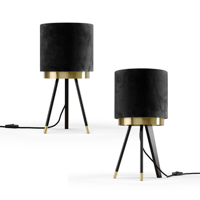 Vicco Lampada da tavolo Nero 23 x 46 cm Set di 2