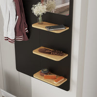 Vicco Appendiabiti da parete Nero/quercia 70 x 150 cm con specchio