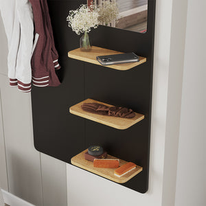 Vicco Appendiabiti da parete Nero/quercia 70 x 150 cm con specchio