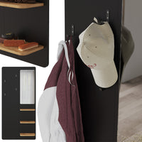 Vicco Appendiabiti da parete Nero/quercia 70 x 150 cm con specchio