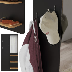 Vicco Appendiabiti da parete Nero/quercia 70 x 150 cm con specchio