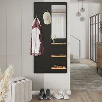 Vicco Appendiabiti da parete Nero/quercia 70 x 150 cm con specchio