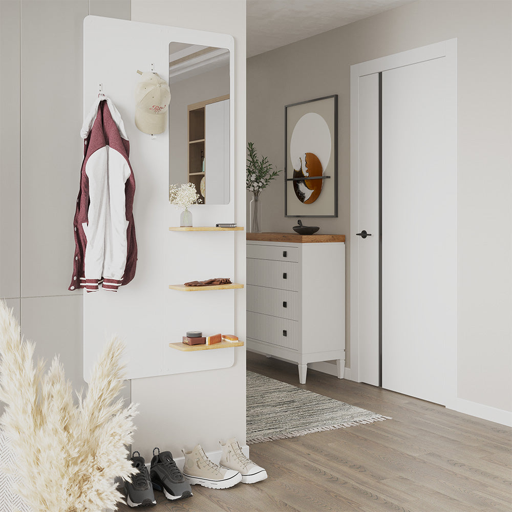 Vicco Appendiabiti da parete Bianco/quercia 70 x 150 cm con specchio