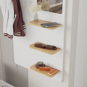 Vicco Appendiabiti da parete Bianco/quercia 70 x 150 cm con specchio