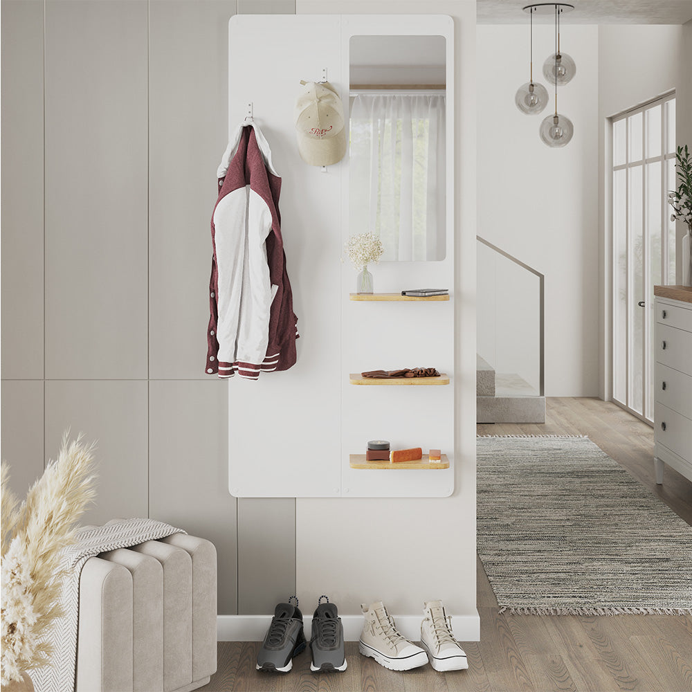 Vicco Appendiabiti da parete Bianco/quercia 70 x 150 cm con specchio