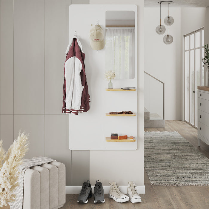 Vicco Appendiabiti da parete Bianco/quercia 70 x 150 cm con specchio