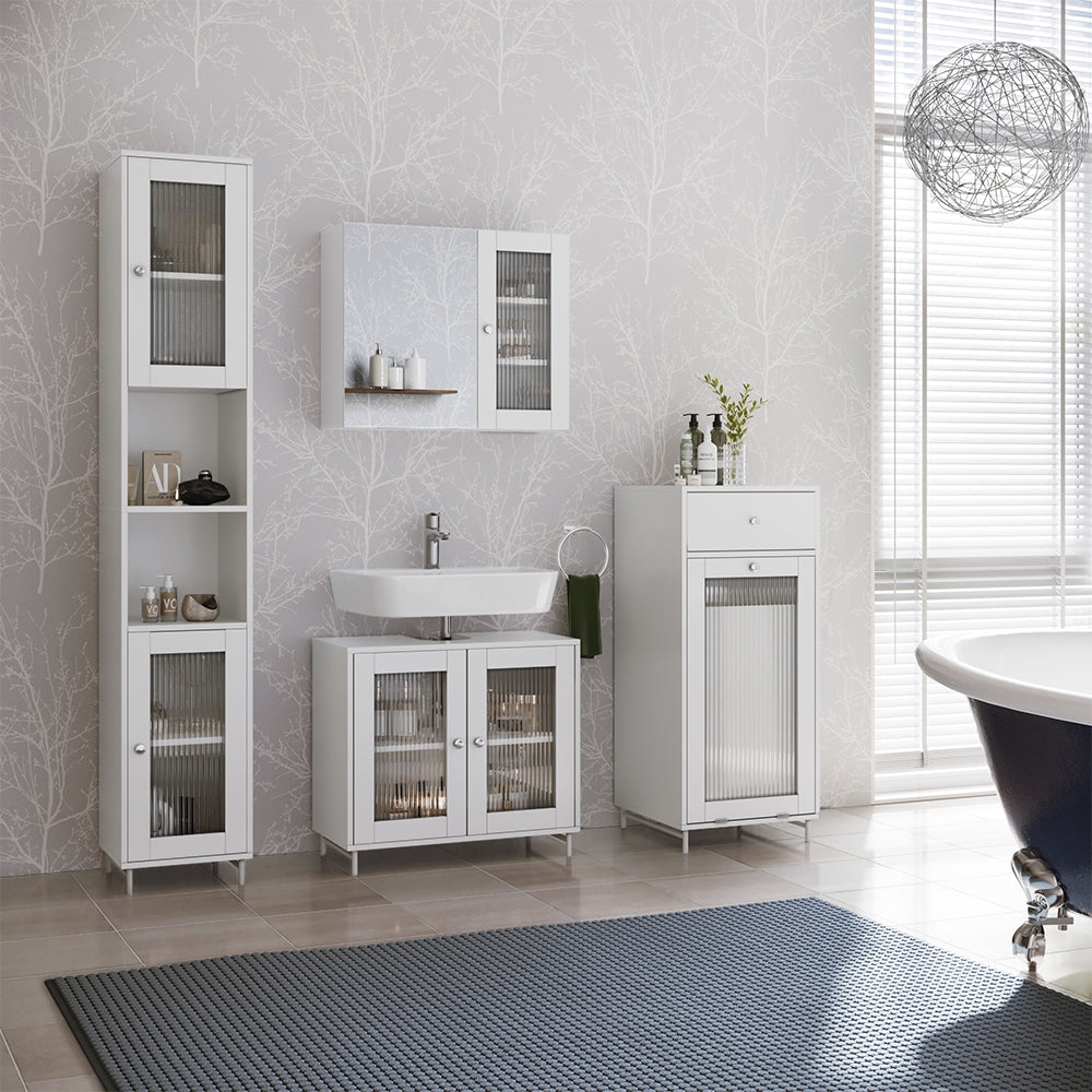 Vicco Specchio contenitore bagno Bianco 60 x 50 cm con specchio