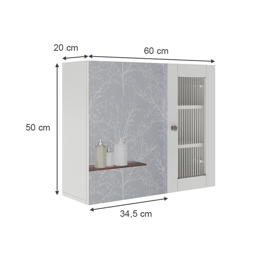 Vicco Specchio contenitore bagno Bianco 60 x 50 cm con specchio