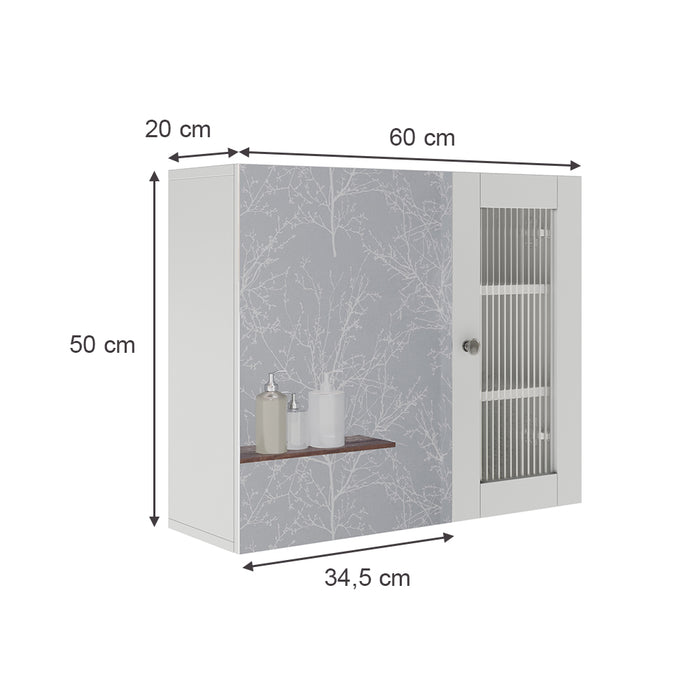 Vicco Specchio contenitore bagno Bianco 60 x 50 cm con specchio