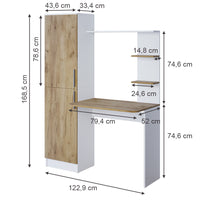 Vicco Scrivania Rovere bianco/dorato 122.9 x 33.4 cm