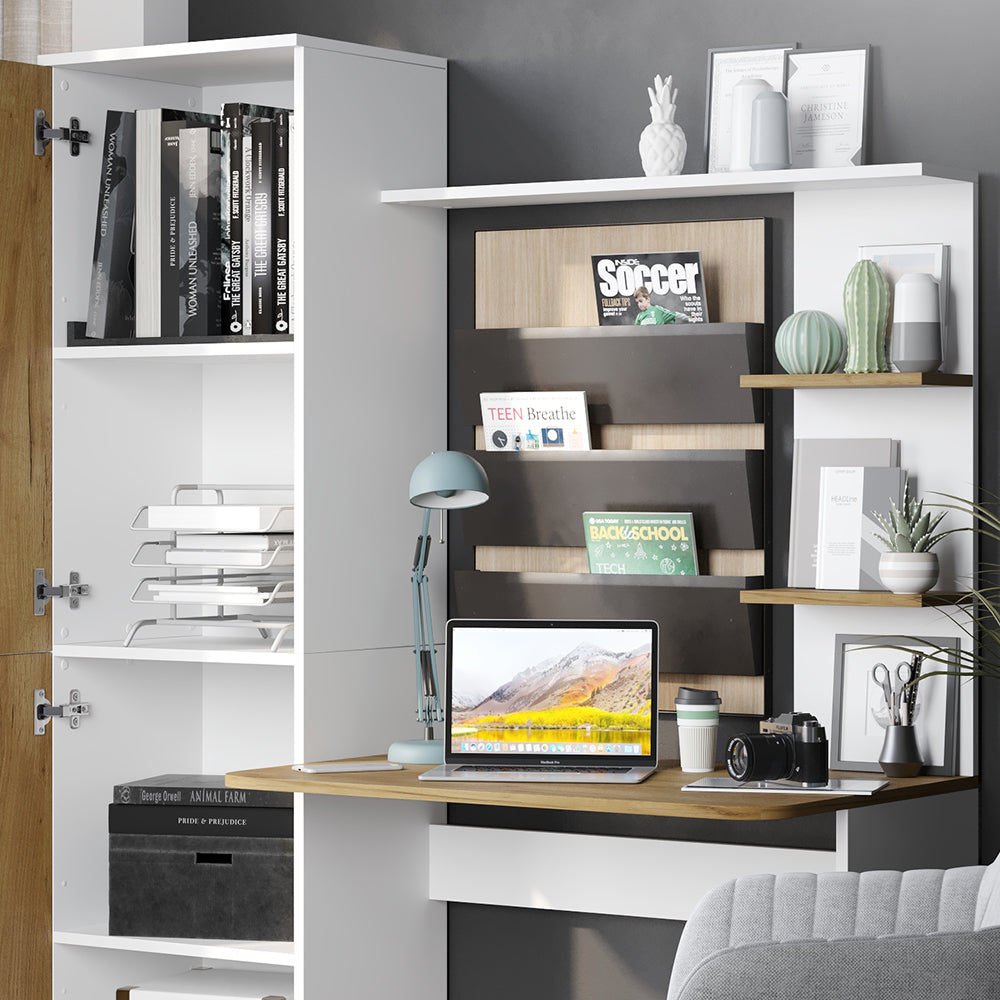 Vicco Scrivania Rovere bianco/dorato 122.9 x 33.4 cm