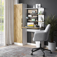 Vicco Scrivania Rovere bianco/dorato 122.9 x 33.4 cm